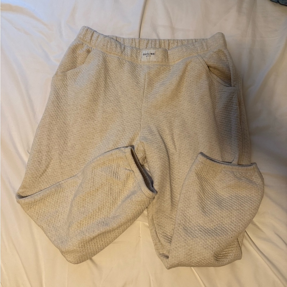 Aerie Cream Track Pants